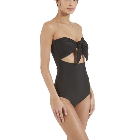 NWOT MIKOH Lana Tie Front One Piece Swimsuit X-Small - Picture 7 of 10